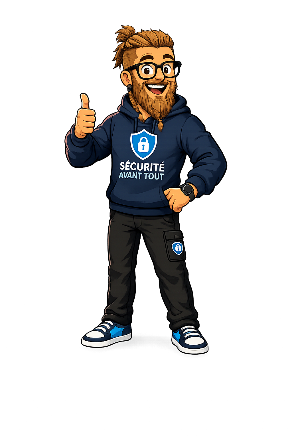 Mascotte ALX Solutions, pouce levé